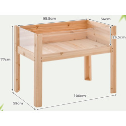 Pat de gradina inaltat Costway GT4062NA (Natural) Thumb