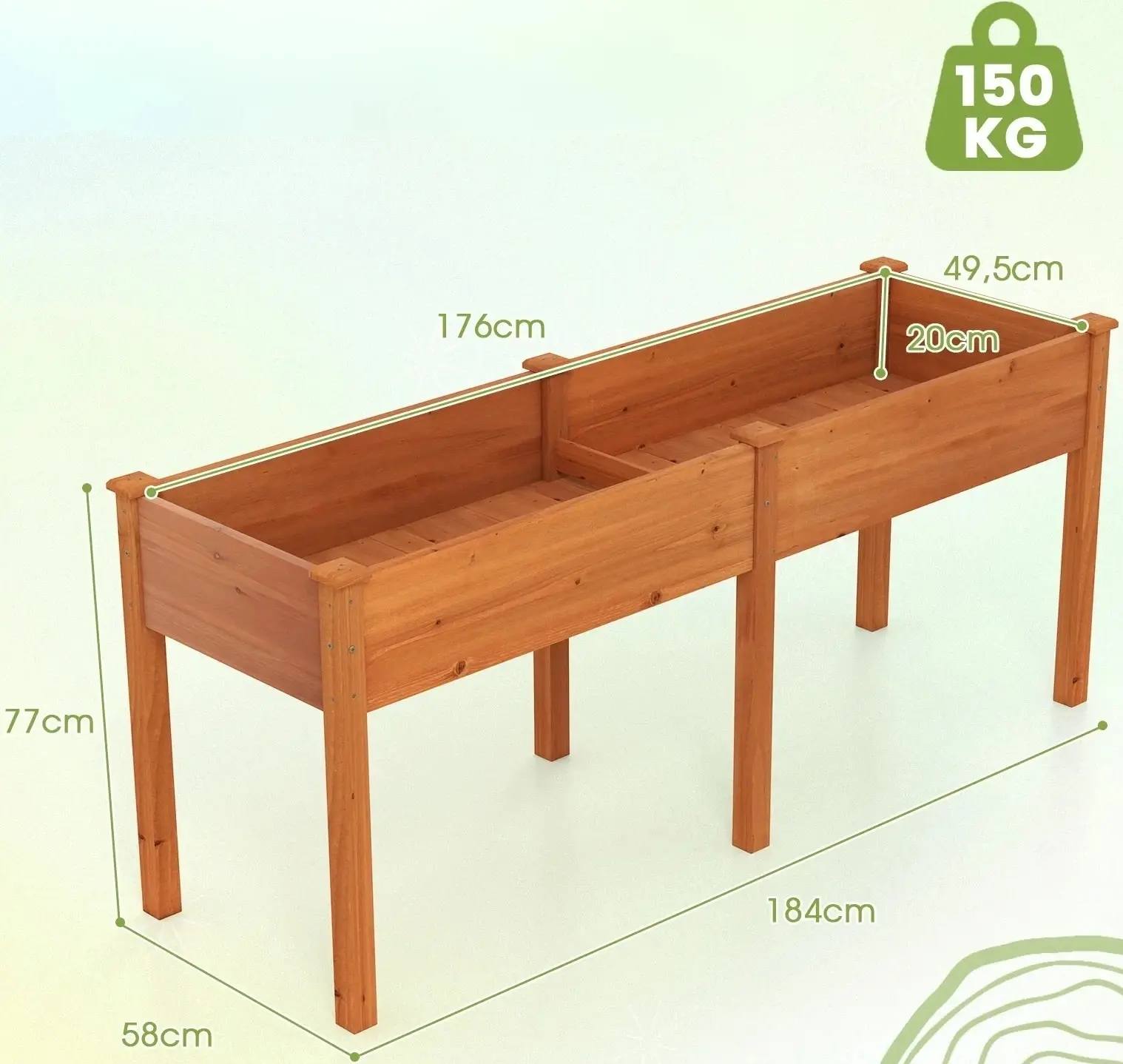 Pat de gradina inaltat Costway GT4278CF (Brown) - 3