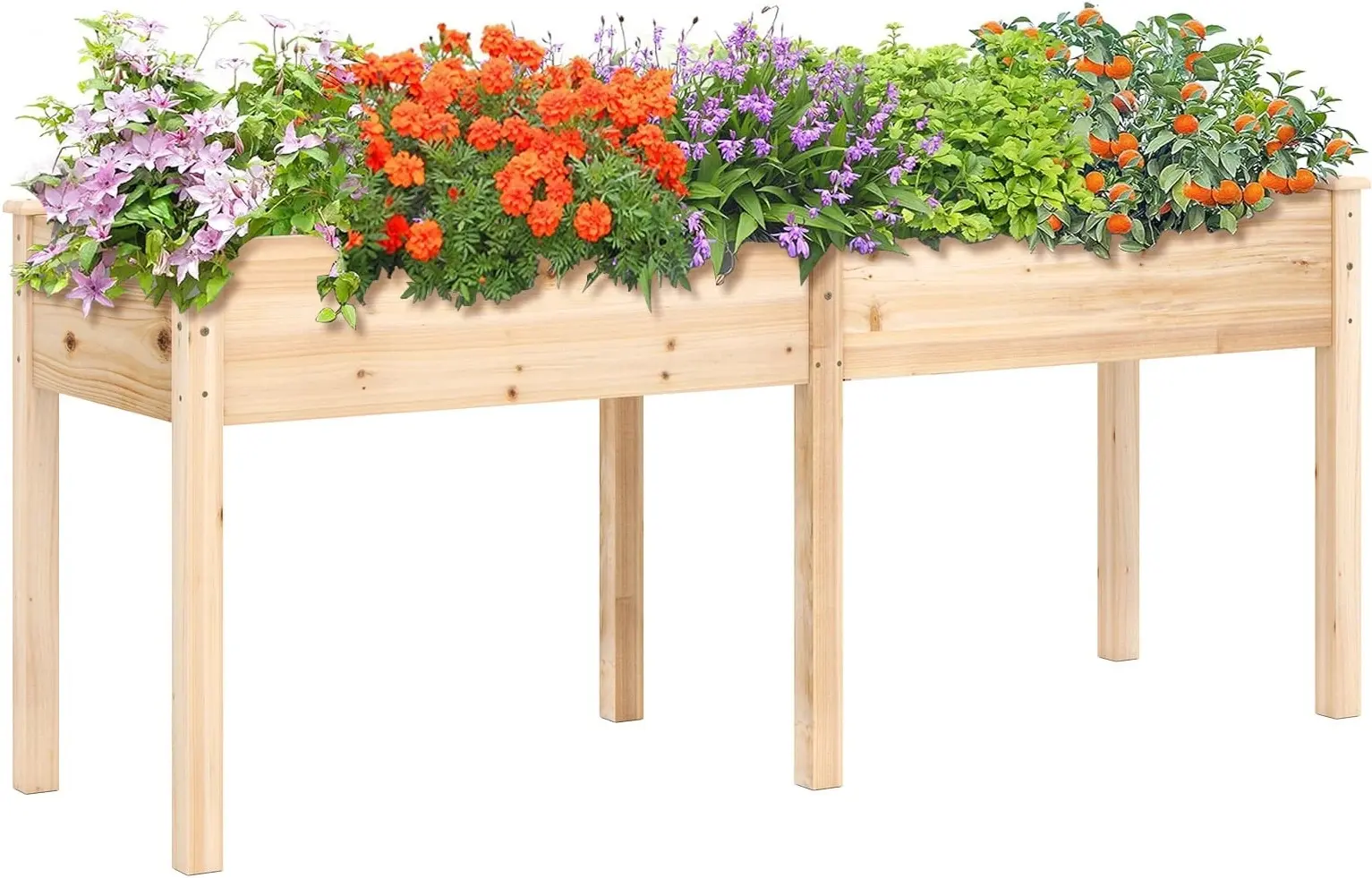 Pat de gradina inaltat Costway GT4278NA (Natural) - 2