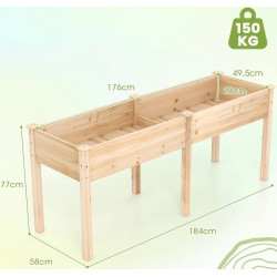 Pat de gradina inaltat Costway GT4278NA (Natural) Thumb