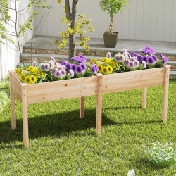 Pat de gradina inaltat Costway GT4278NA (Natural)