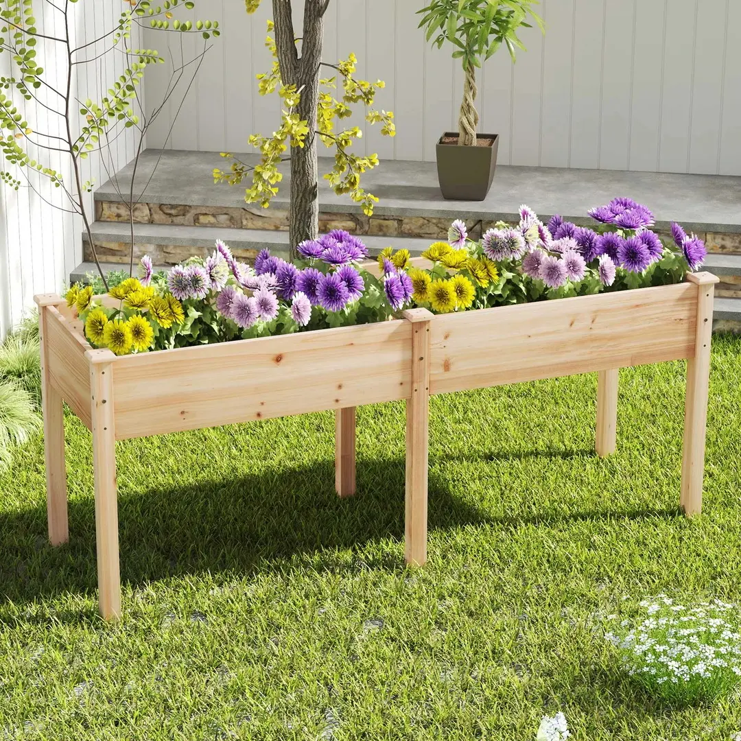 Pat de gradina inaltat Costway GT4278NA (Natural)