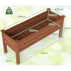 Pat de gradina inaltat Costway GT4317CF (Brown) Thumb