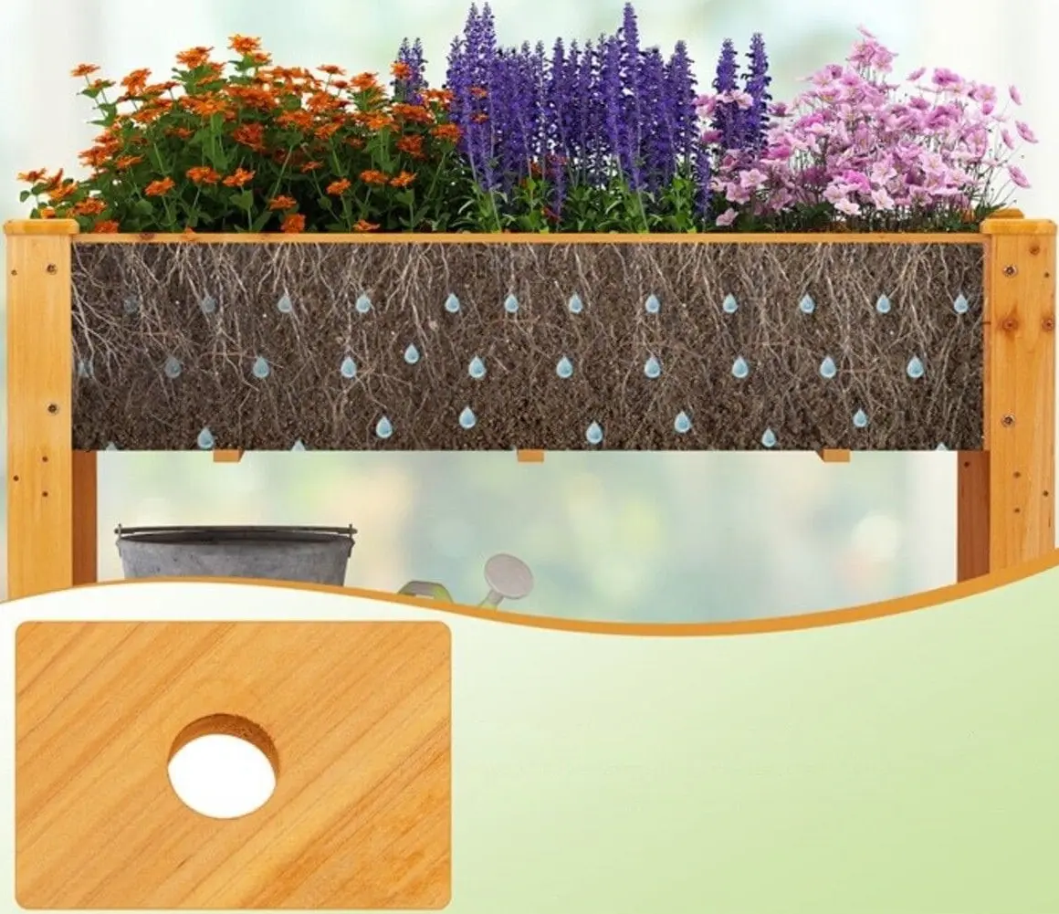 Pat de gradina inaltat  Costway GT4392CF (Brown) - 3