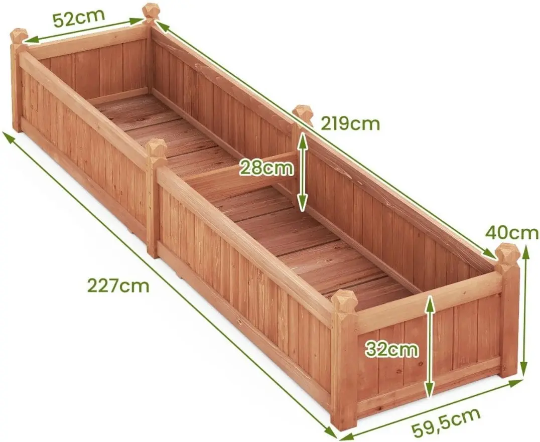 Pat de gradina inaltat Costway GT4445CF (Brown) - 3
