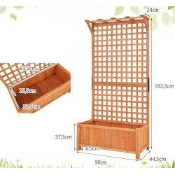 Pat de gradina inaltat cu spalier Costway GT3922OR (Natural) Thumb