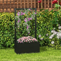 Pat de gradina inaltat cu spalier Costway GT4148BK (Black)