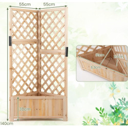 Pat de gradina inaltat cu spalier Costway GT4533NA (Natural) Thumb