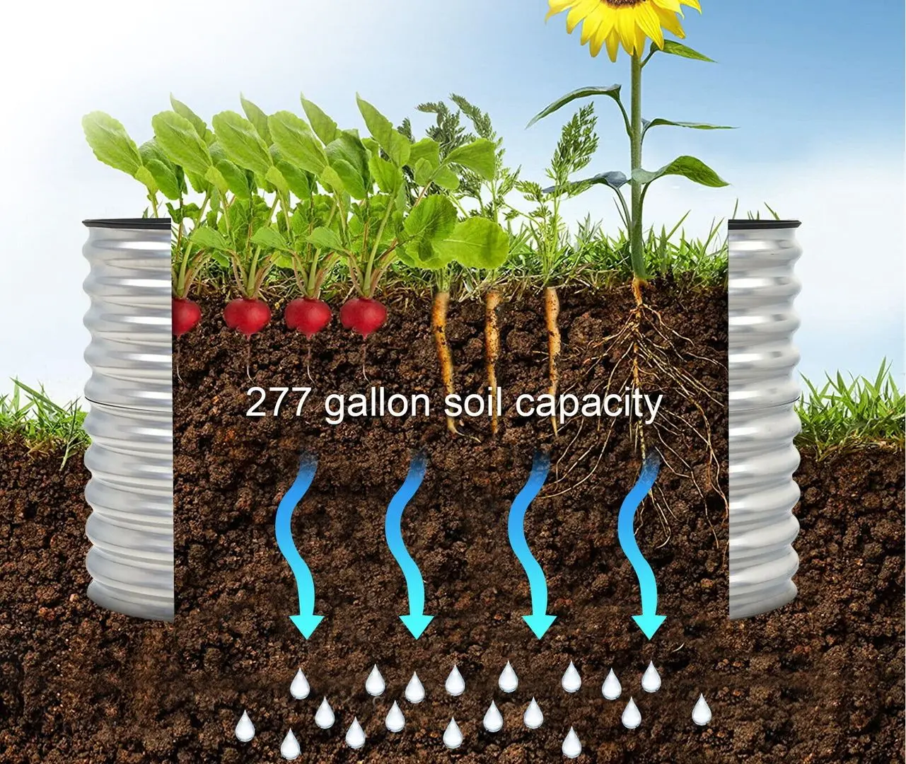 Ghiveci ridicat pentru flori Costway GT3770 (Silver) - 4