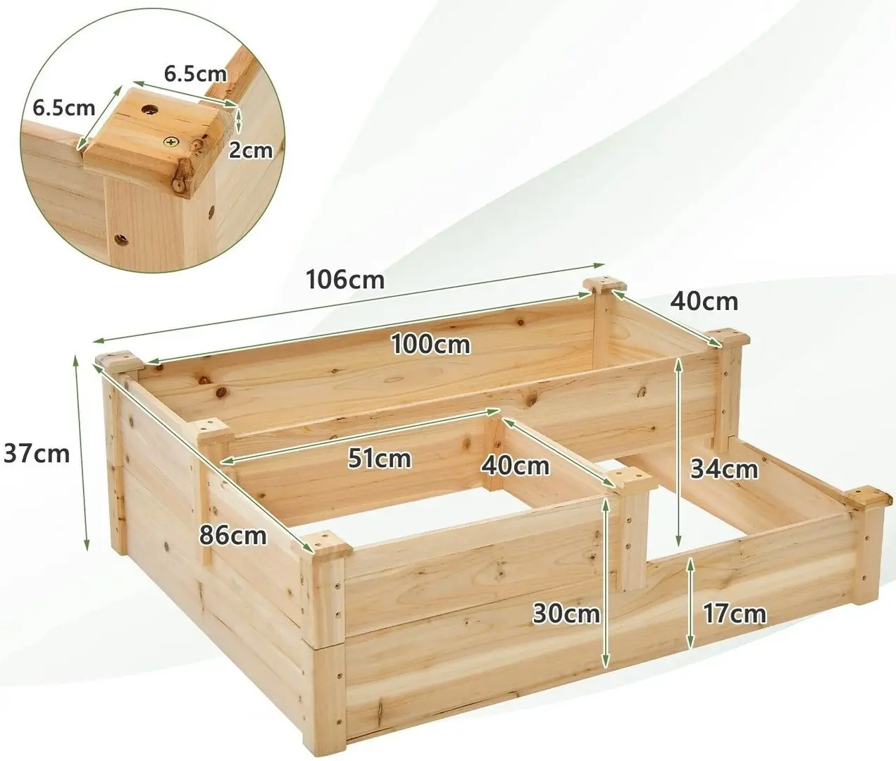 Pat de gradina Costway GT3931NA (Natural) - 3
