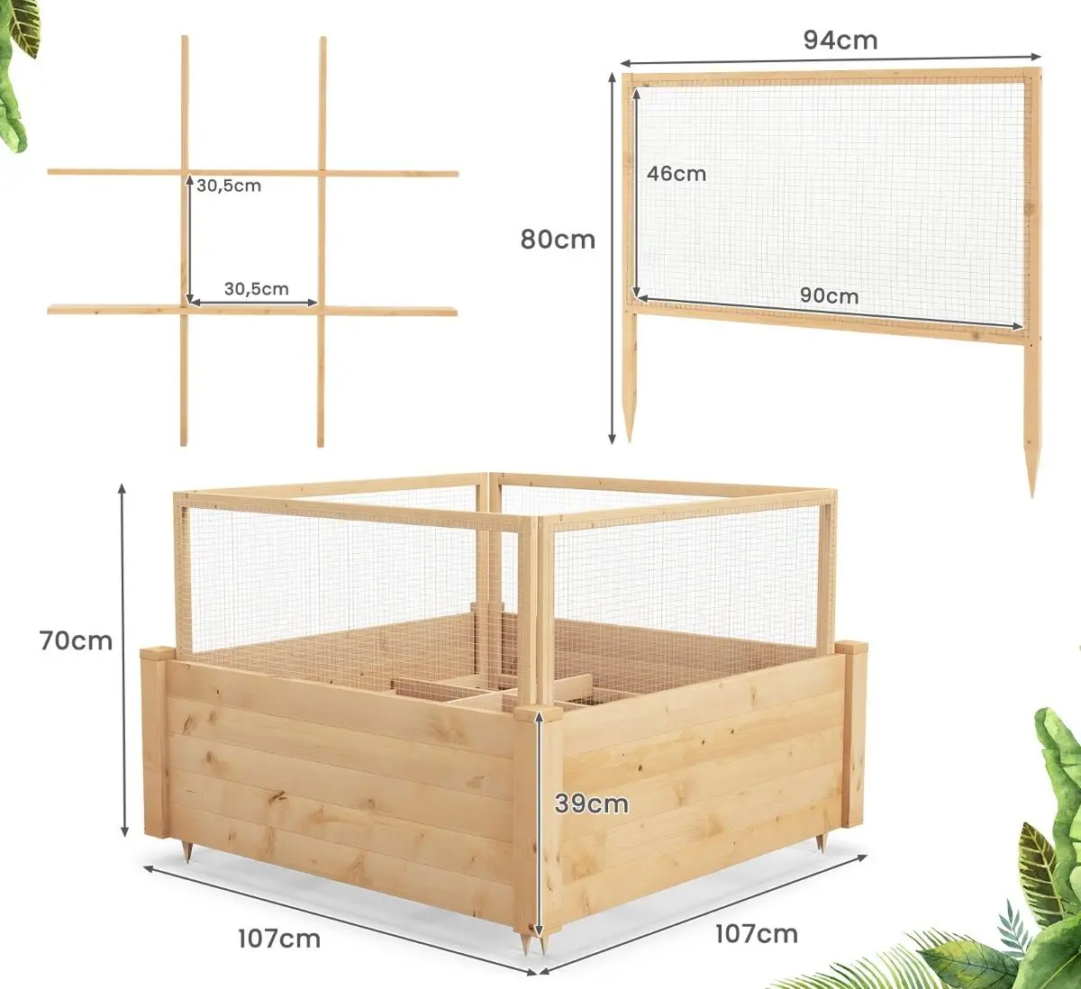 Pat de gradina Costway GT4026 (Natural)