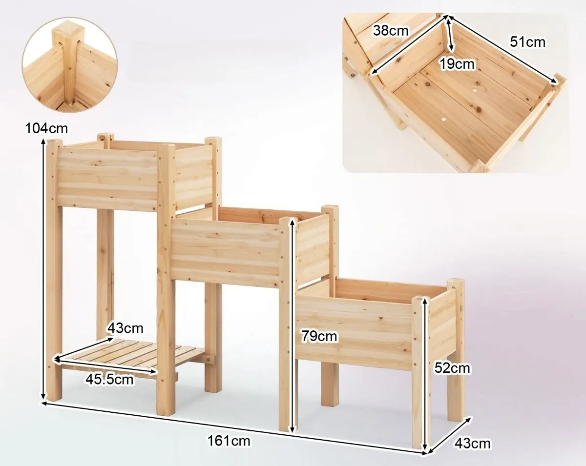 Pat de gradina Costway GT4094NA (Natural) - 2