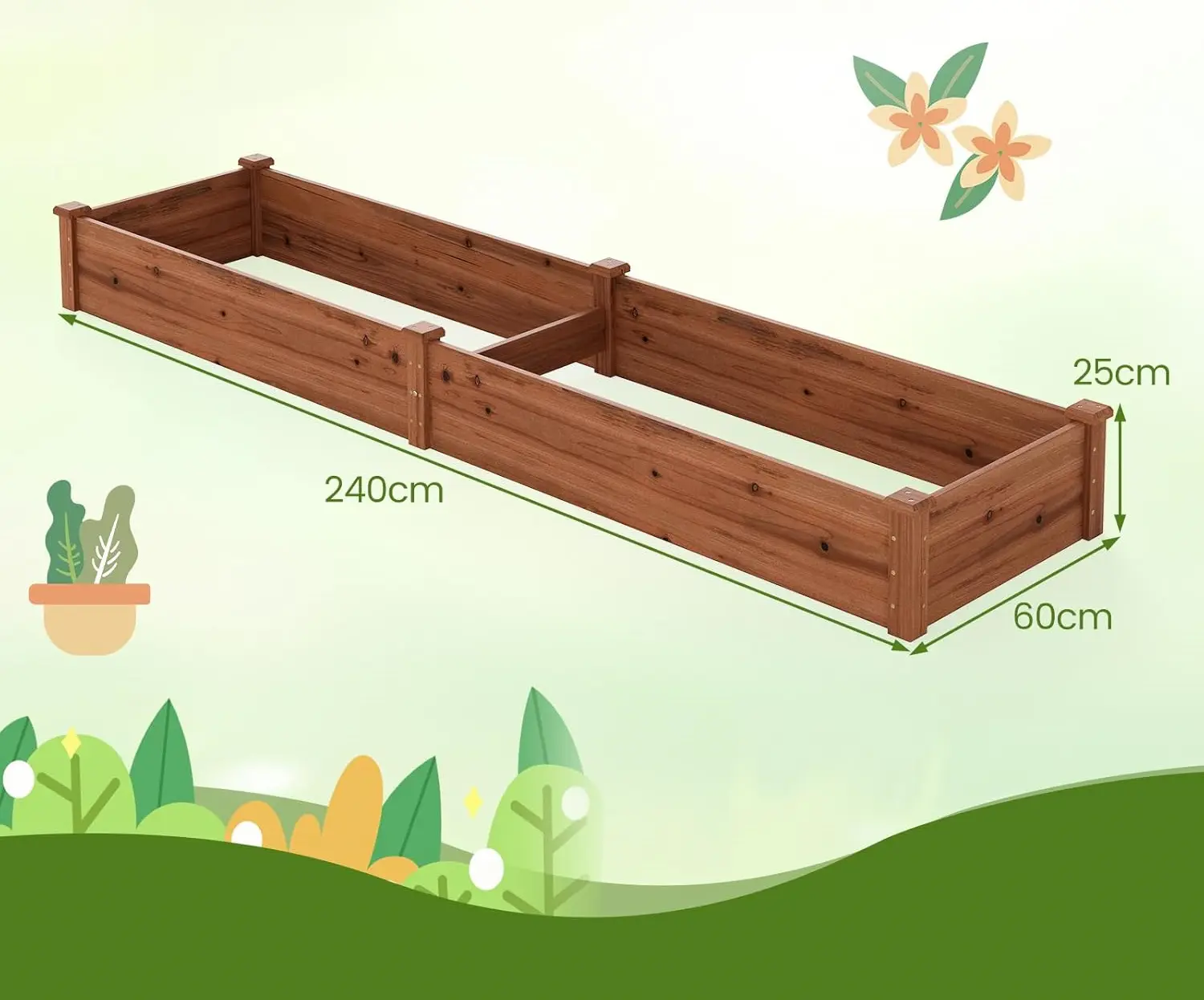 Pat de gradina Costway GT4319CF (Brown) - 3