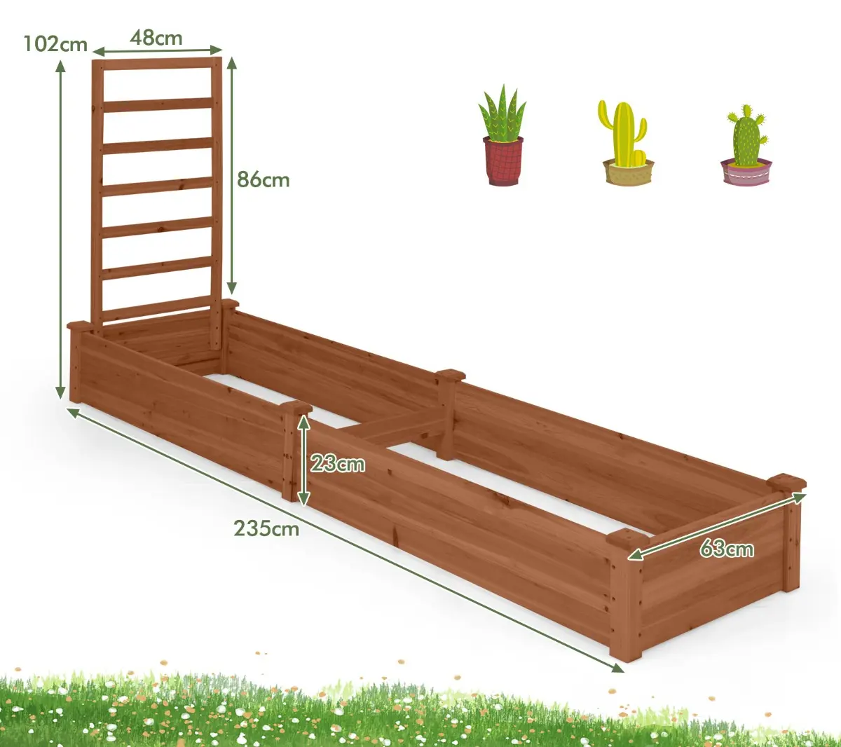 Pat de gradina Costway GT4320CF (Brown) - 2