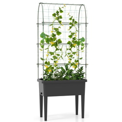 Pat de gradina + spalier Costway GT4163BK (Black)