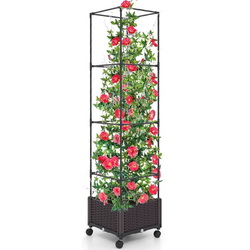 Pat de gradina + spalier Costway GT4218 (Brown/Black)