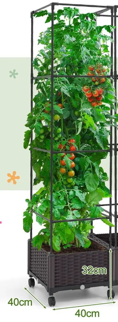 Pat de gradina + spalier Costway GT4218 (Brown/Black)