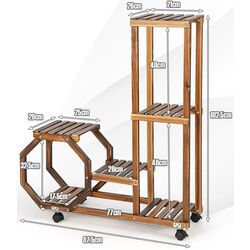 Etajera pentru flori Costway HZ10083BN (Brown) Thumb