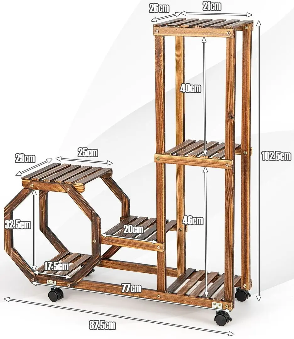 Etajera pentru flori Costway HZ10083BN (Brown)