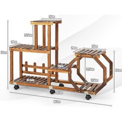 Etajera pentru flori Costway HZ10084BN (Brown) Thumb