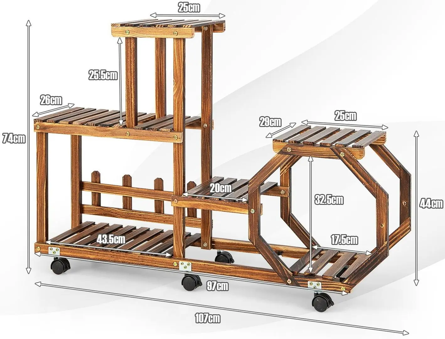 Etajera pentru flori Costway HZ10084BN (Brown) - 2