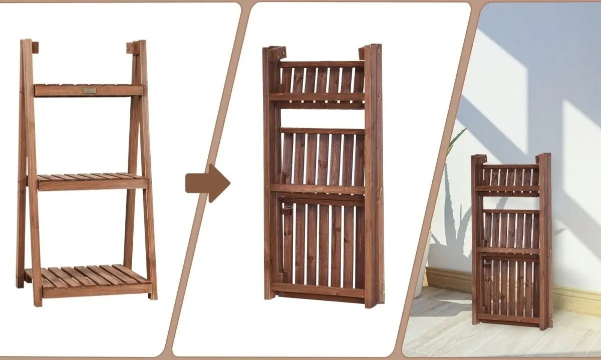 Etajera pentru flori Costway GT3427 (Brown) - 5