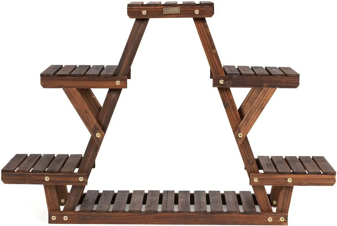 Etajera pentru flori Costway GT3515 (Dark Brown)