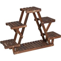 Etajera pentru flori Costway GT3515 (Dark Brown) Thumb