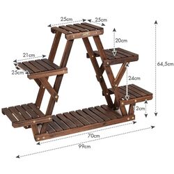 Etajera pentru flori Costway GT3515 (Dark Brown) Thumb