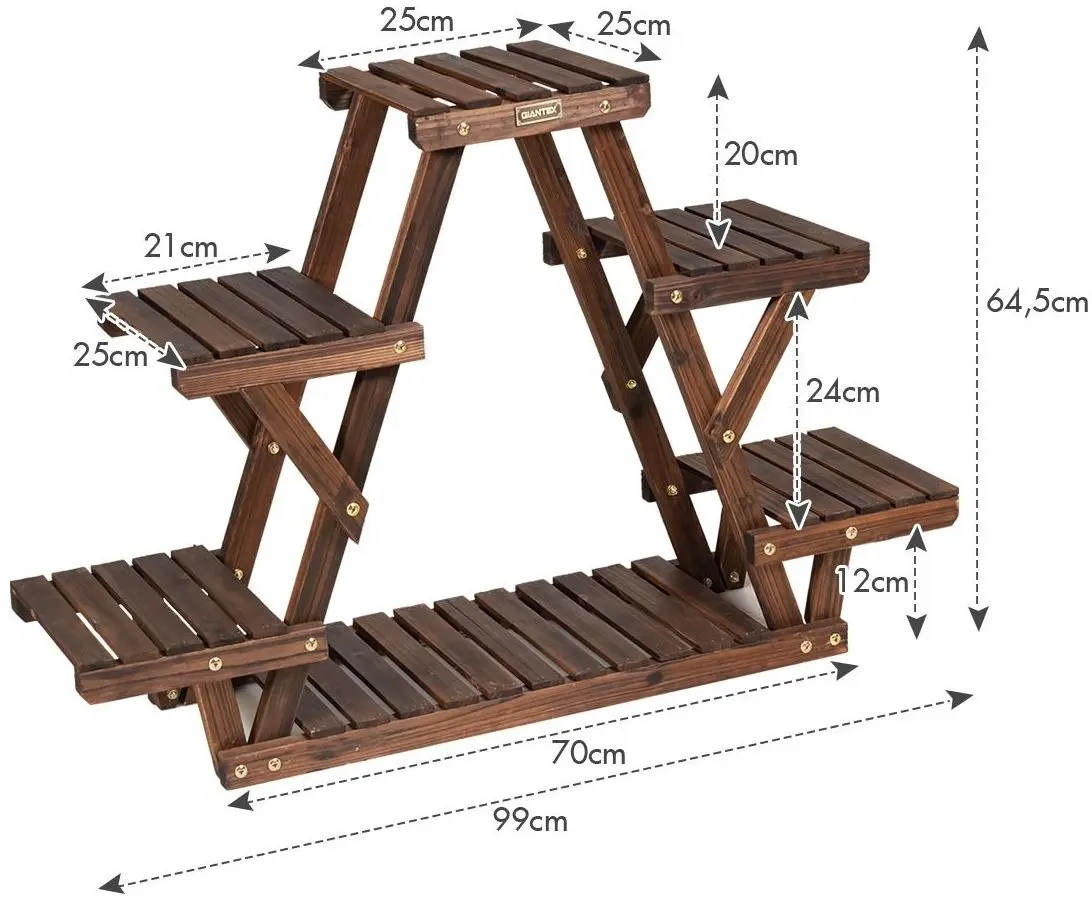Etajera pentru flori Costway GT3515 (Dark Brown)