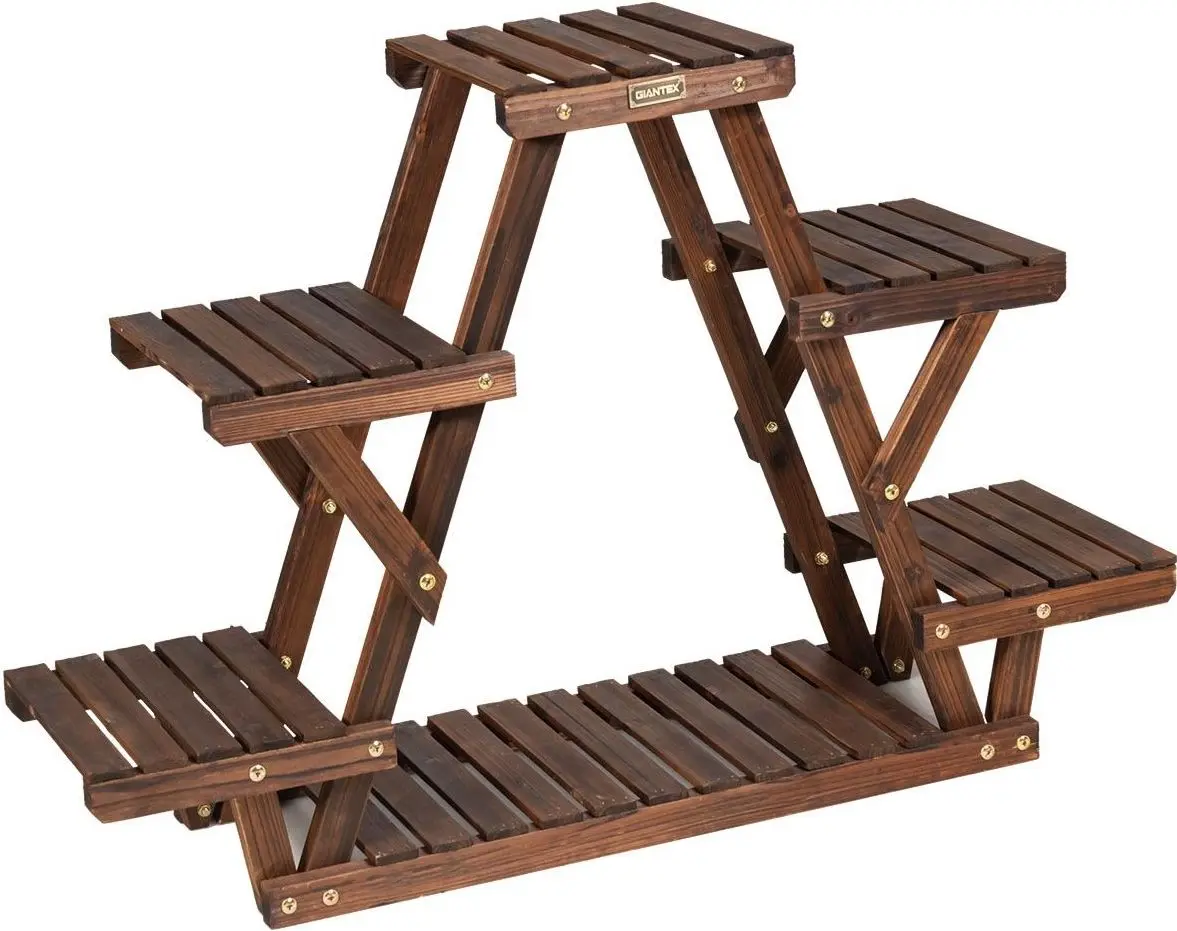 Etajera pentru flori Costway GT3515 (Dark Brown)