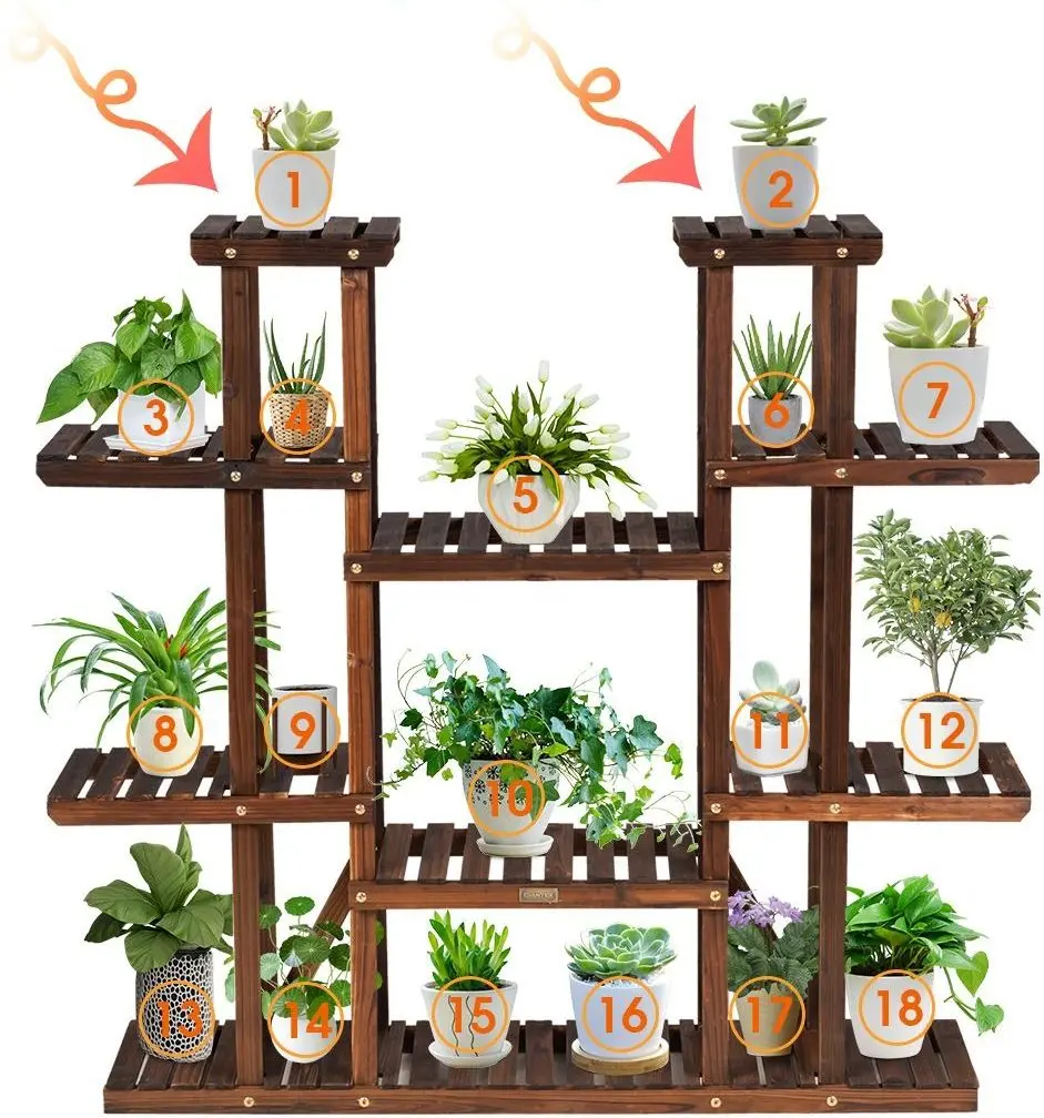 Стеллаж для цветов Costway GT3517 (Dark Brown)