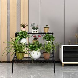 Etajera pentru flori Costway GT3527 (Black) Thumb
