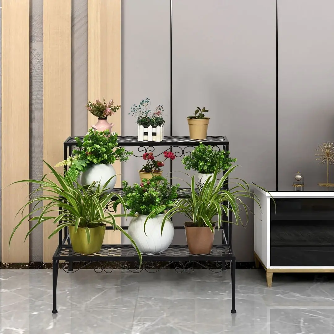 Etajera pentru flori Costway GT3527 (Black) - 2