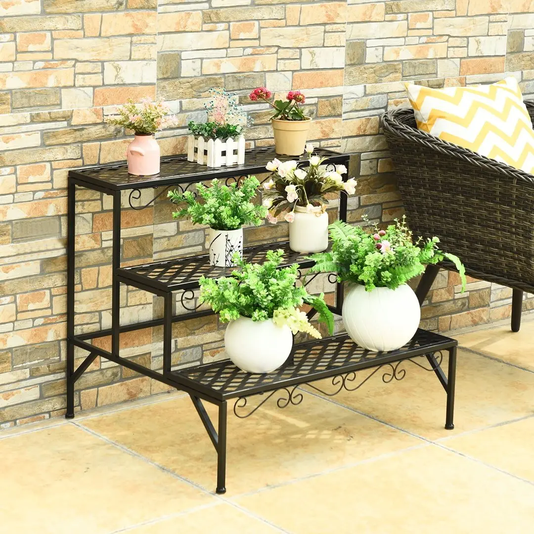 Etajera pentru flori Costway GT3527 (Black) - 3