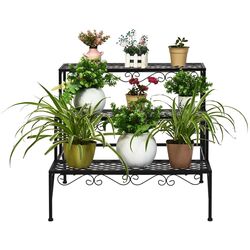 Etajera pentru flori Costway GT3527 (Black) Thumb