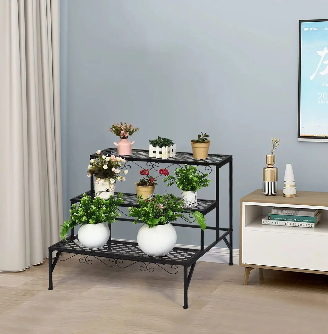 Etajera pentru flori Costway GT3527 (Black)