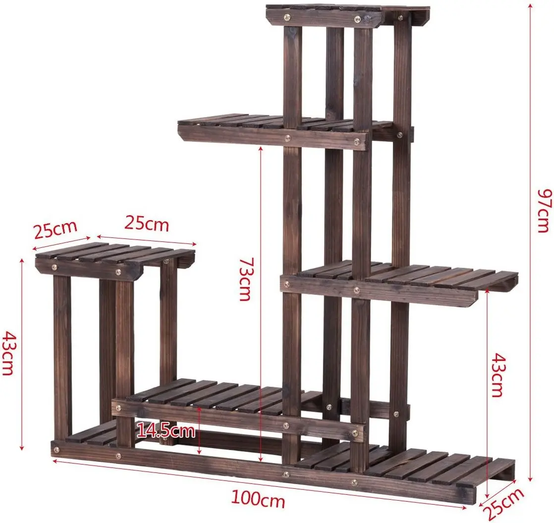 Стеллаж для цветов Costway GT3542 (Dark Brown) - 7