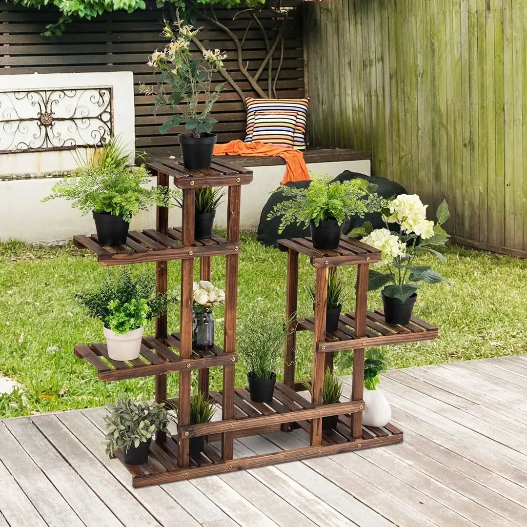 Etajera pentru flori Costway GT3559 (Dark Brown) - 4