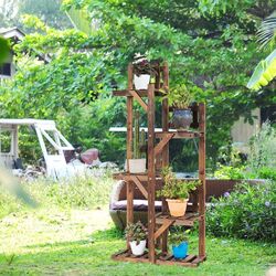 Стеллаж для цветов Costway GT3565 (Dark Brown) Thumb