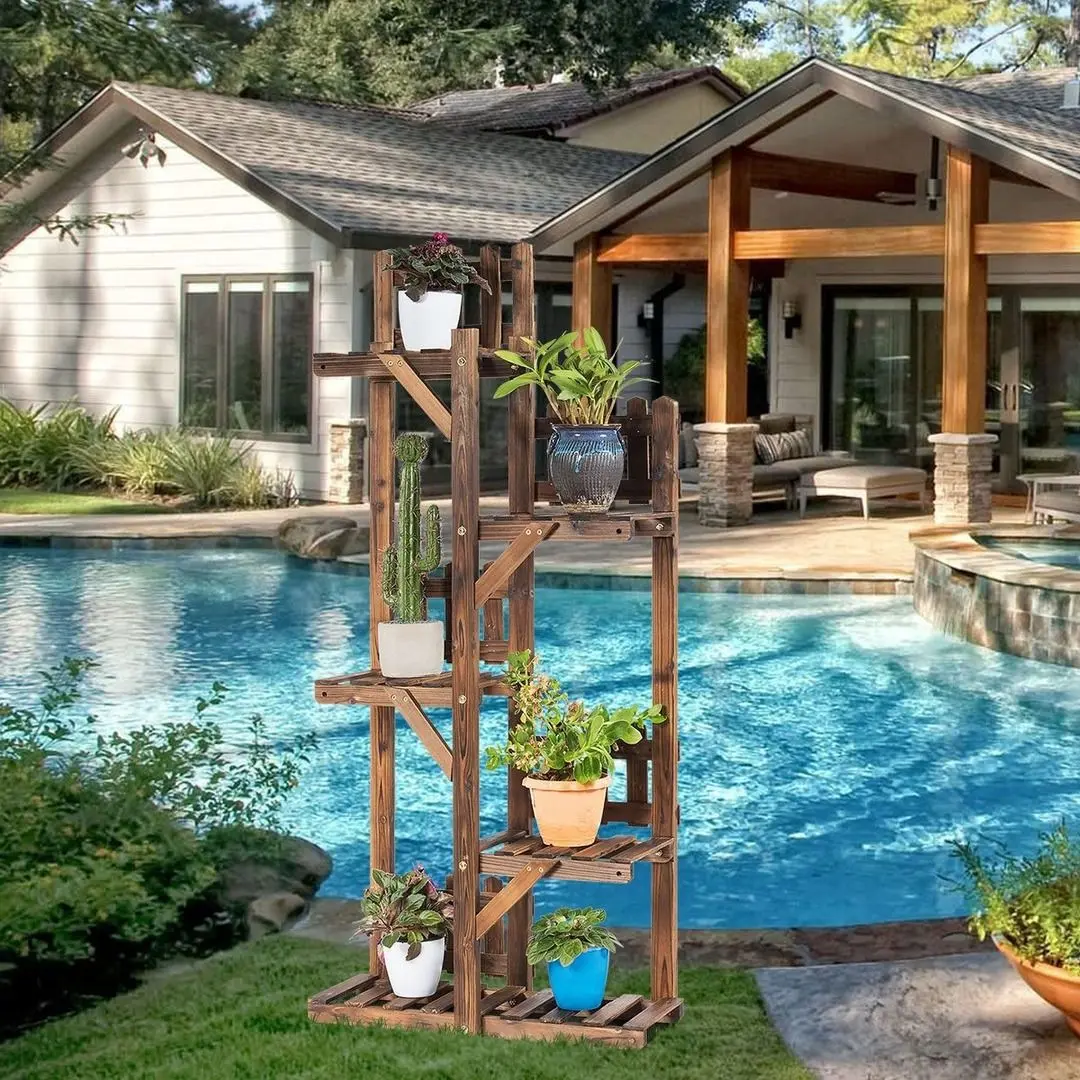 Стеллаж для цветов Costway GT3565 (Dark Brown) - 5