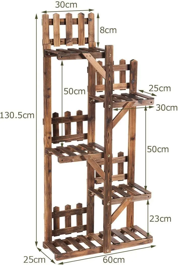 Стеллаж для цветов Costway GT3565 (Dark Brown) - 6