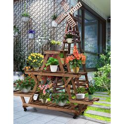 Etajera pentru flori Costway GT3584 (Brown) Thumb