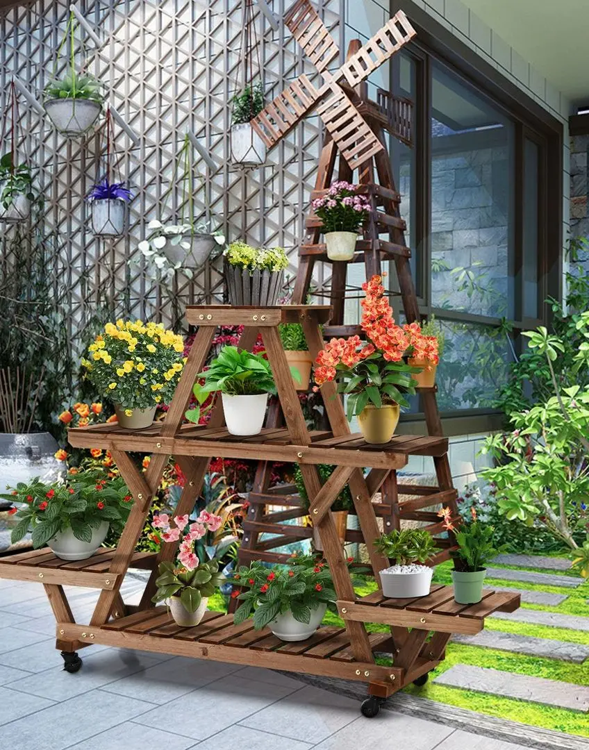 Etajera pentru flori Costway GT3584 (Brown) - 3