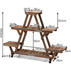 Etajera pentru flori Costway GT3584 (Brown) Thumb
