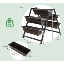 Etajera pentru flori Costway GT3904 (Brown/Black) Thumb