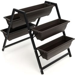 Etajera pentru flori Costway GT3904 (Brown/Black)