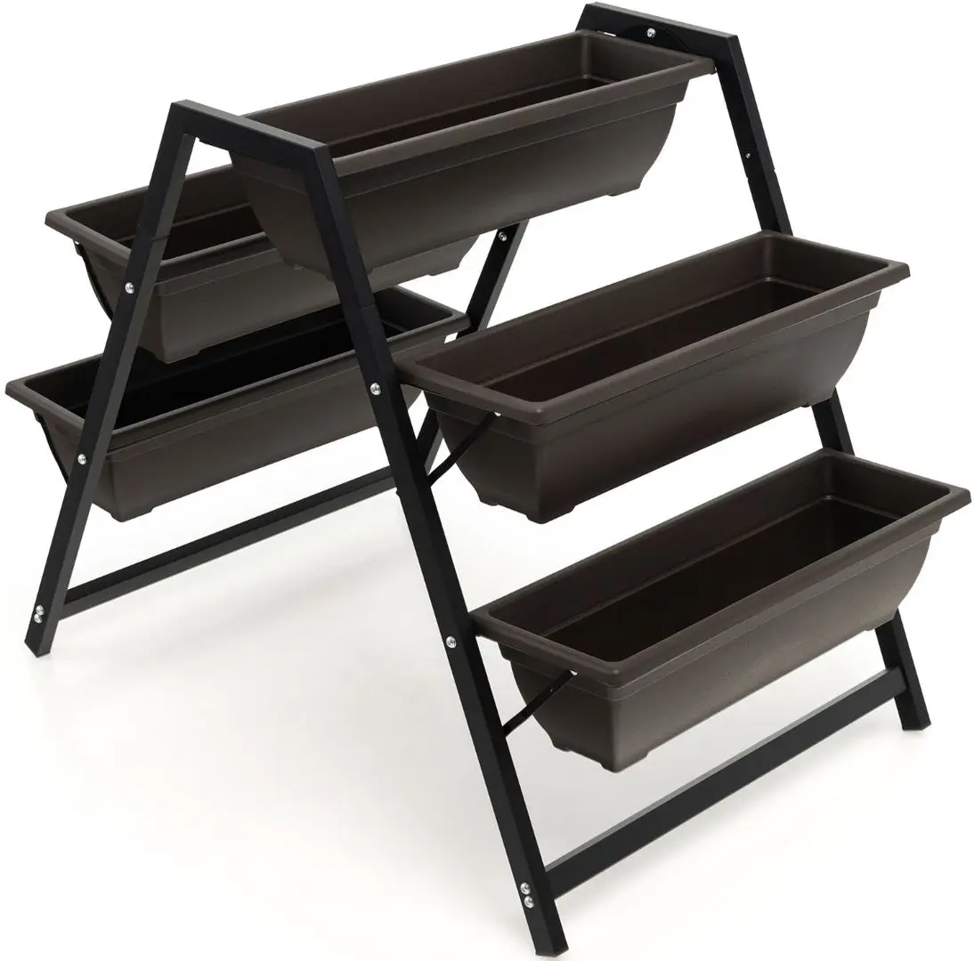 Etajera pentru flori Costway GT3904 (Brown/Black)