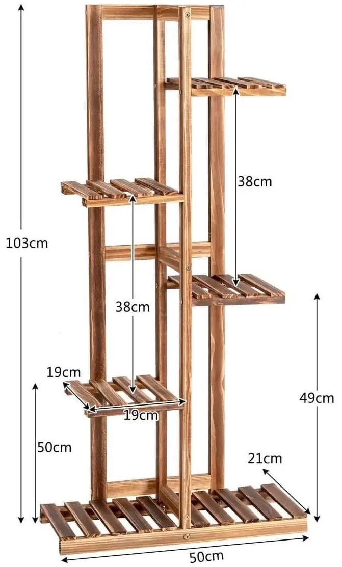 Etajera pentru flori Costway GT4450 (Natural) - 3