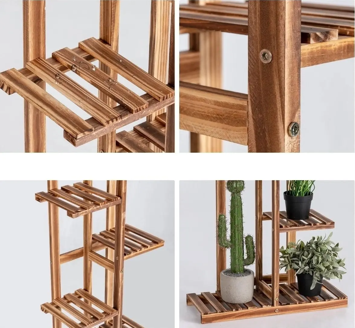 Etajera pentru flori Costway GT4450 (Natural) - 4